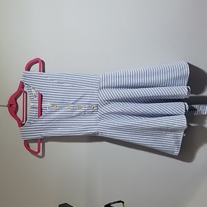Blue/white striped dress size small